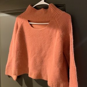 Cozy Crop Top Keyhole Sweater Medium